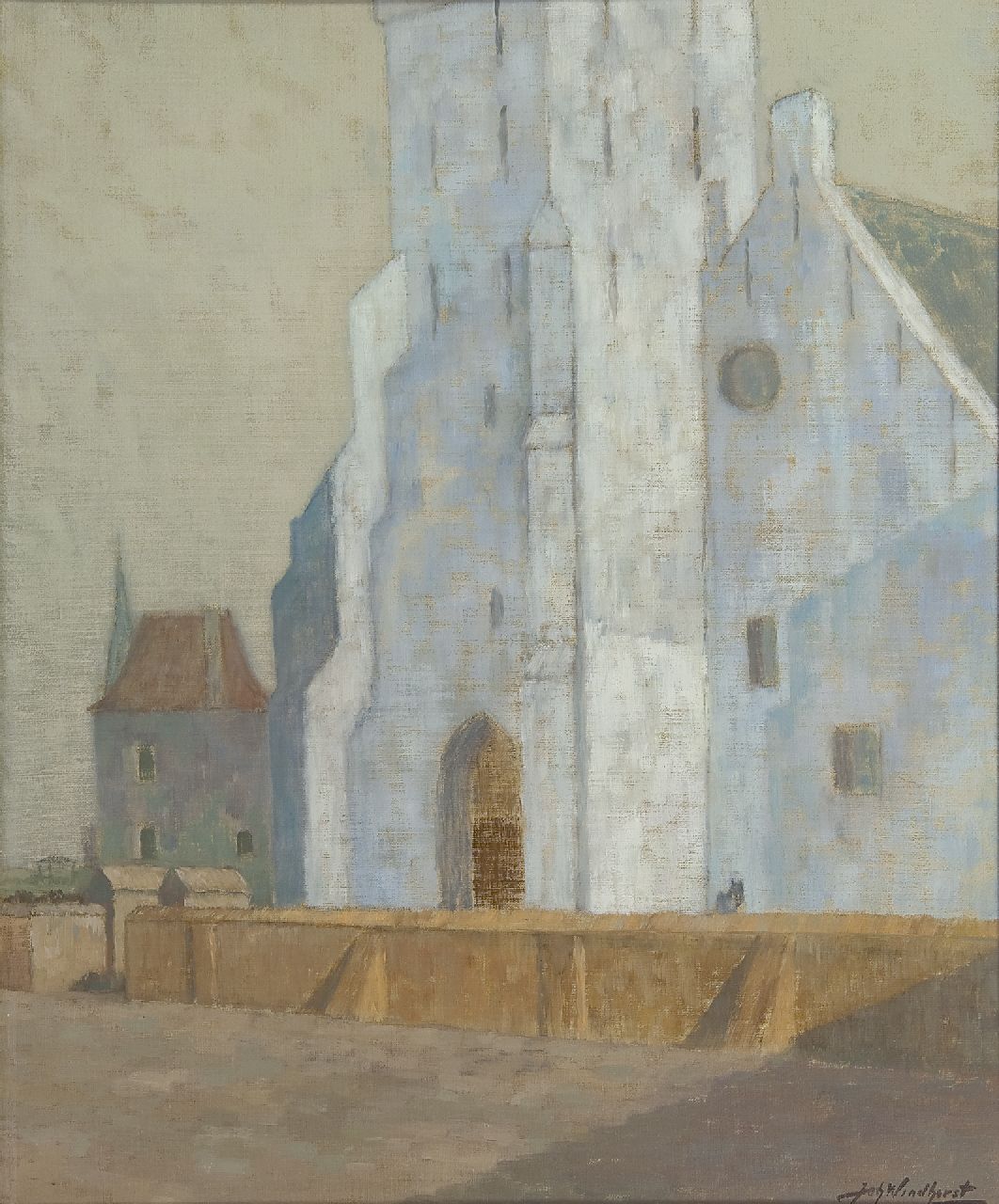 Windhorst J.C. | Johann Christoph 'Johan' Windhorst | Schilderijen te koop aangeboden | De Andreaskerk, Katwijk aan Zee, olieverf op doek 50,6 x 41,5 cm, gesigneerd rechtsonder en op spieraam gedateerd september 1928 Windhorst J.C. | Johann Christoph 'Johan' Windhorst | Schilderijen te koop aangeboden | De Andreaskerk, Katwijk aan Zee, olieverf op doek 50,6 x 41,5 cm, gesigneerd rechtsonder en op spieraam gedateerd september 1928