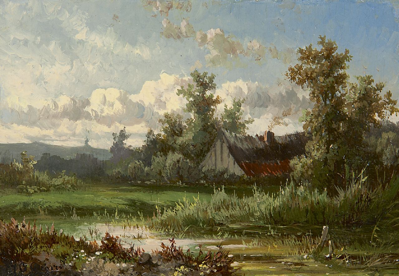 Gabriel P.J.C. | Paul Joseph Constantin 'Constan(t)' Gabriel, Landschap bij Oosterbeek, olieverf op paneel 9,8 x 14,1 cm, gesigneerd linksonder en te dateren ca. 1855 Gabriel P.J.C. | Paul Joseph Constantin 'Constan(t)' Gabriel, Landschap bij Oosterbeek, olieverf op paneel 9,8 x 14,1 cm, gesigneerd linksonder en te dateren ca. 1855