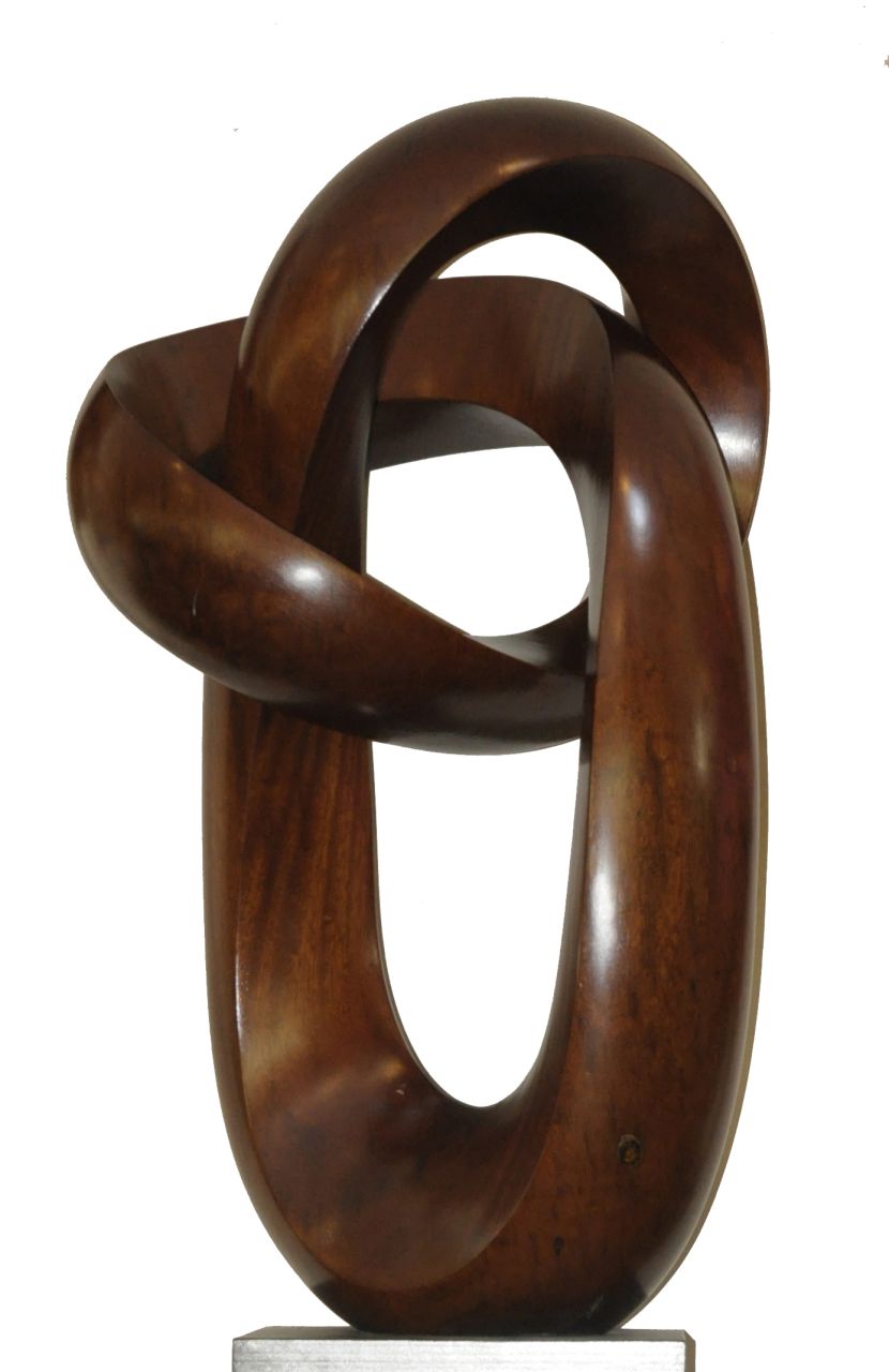 Mader H.J. | Henrich Josef 'Hein' Mader, De knoop, Iroko 98,0 x 53,0 cm, gesigneerd met monogram en te dateren zomer 1989 Mader H.J. | Henrich Josef 'Hein' Mader, De knoop, Iroko 98,0 x 53,0 cm, gesigneerd met monogram en te dateren zomer 1989