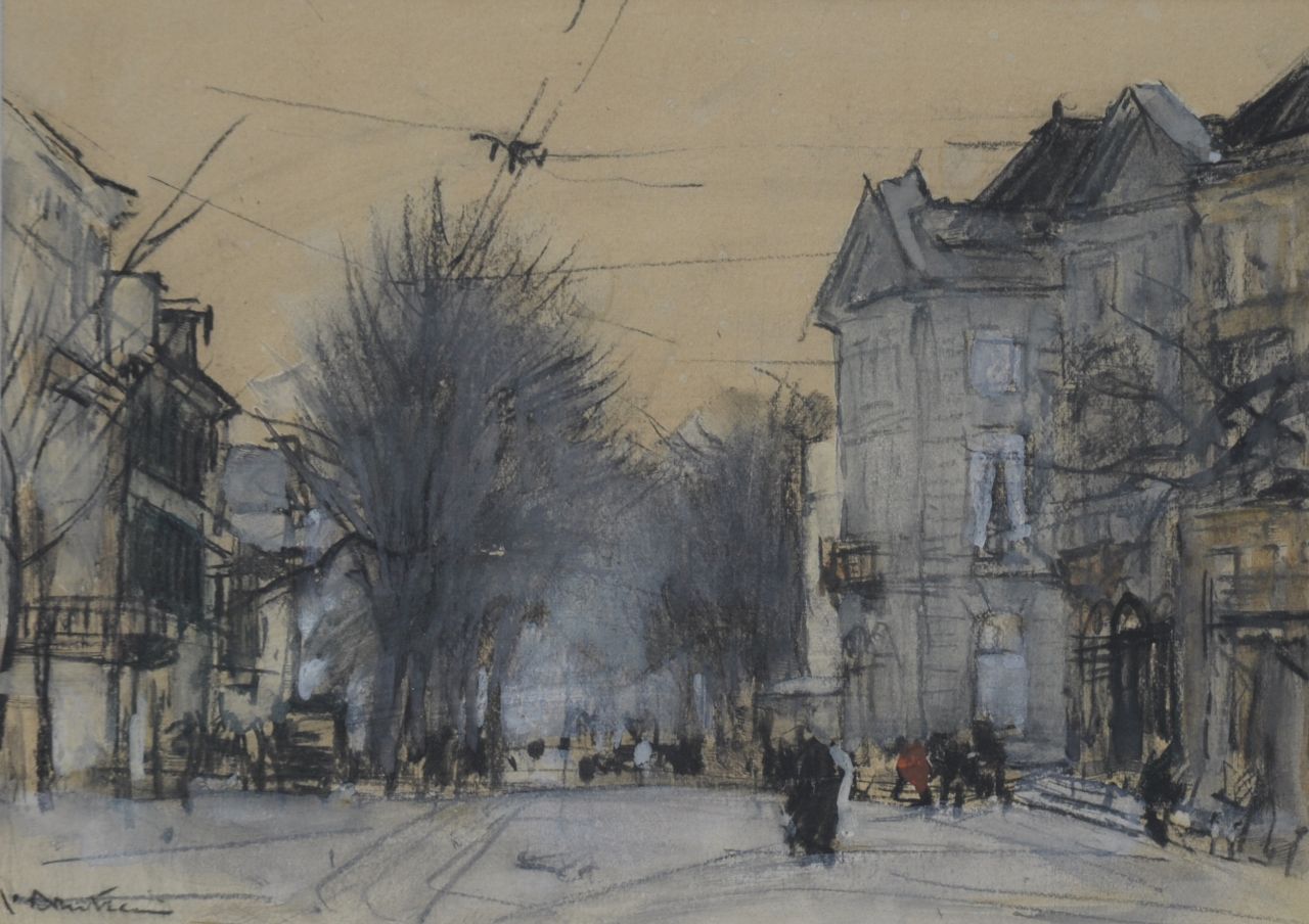 Arntzenius P.F.N.J. | Pieter Florentius Nicolaas Jacobus 'Floris' Arntzenius, Korte Voorhout, Den Haag, krijt en aquarel op papier 14,3 x 20,1 cm, gesigneerd linksonder Arntzenius P.F.N.J. | Pieter Florentius Nicolaas Jacobus 'Floris' Arntzenius, Korte Voorhout, Den Haag, krijt en aquarel op papier 14,3 x 20,1 cm, gesigneerd linksonder