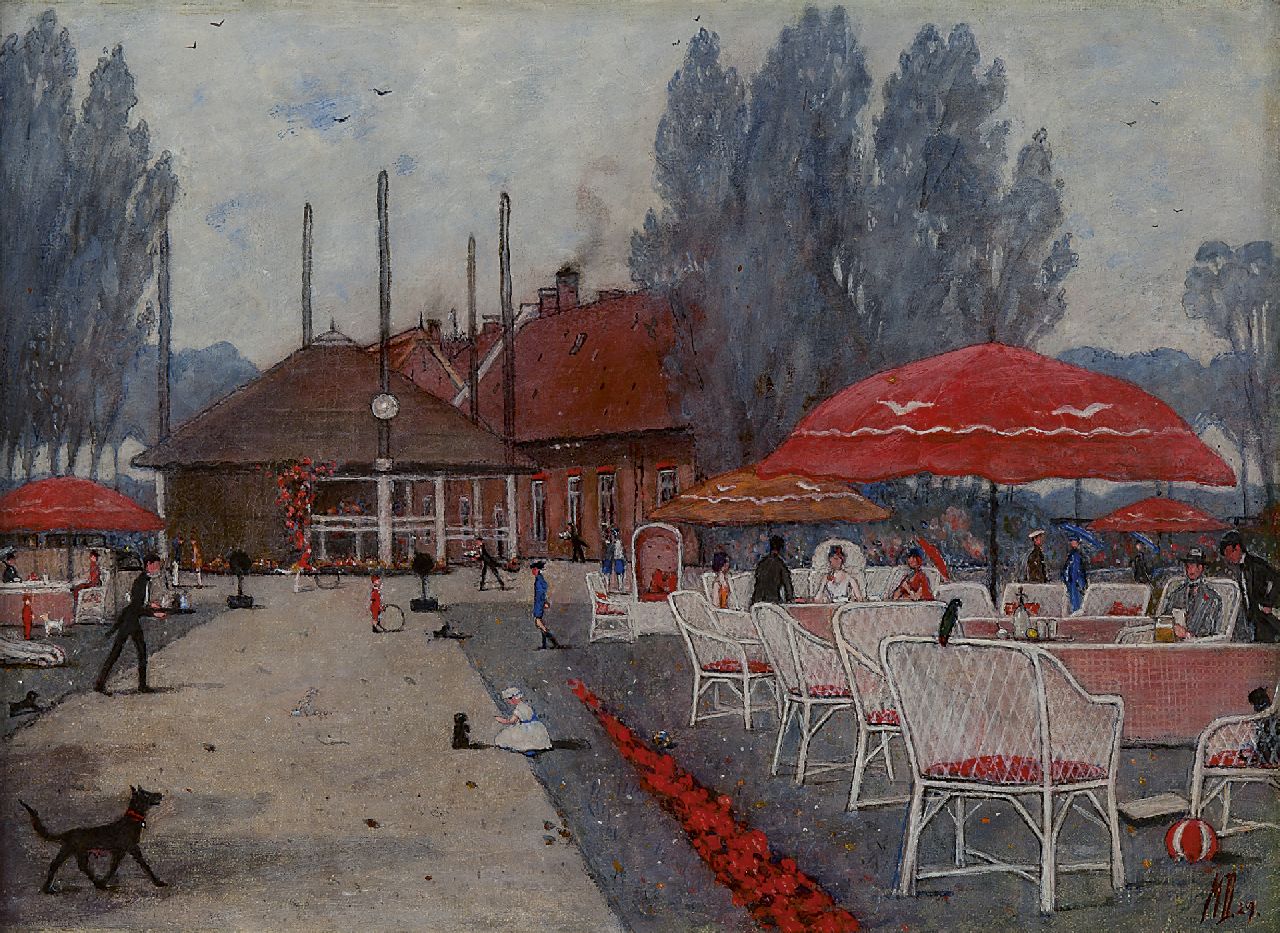 Dittlinger M.B.W. | 'Marinus' Bonifacius Willem Dittlinger, Boerderij Meerrust in Warmond, olieverf op doek 40,2 x 54,4 cm, gesigneerd rechtsonder met initialen en gedateerd '29 Dittlinger M.B.W. | 'Marinus' Bonifacius Willem Dittlinger, Boerderij Meerrust in Warmond, olieverf op doek 40,2 x 54,4 cm, gesigneerd rechtsonder met initialen en gedateerd '29