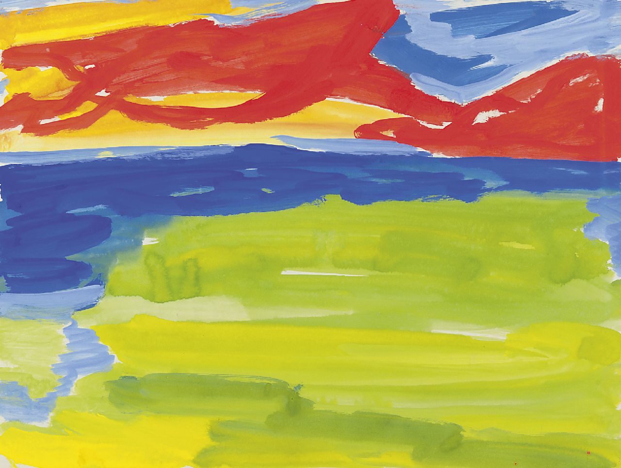 Benner G.  | Gerrit Benner, Zeelandschap, gouache op papier 50,6 x 66,4 cm, te dateren ca. 1964