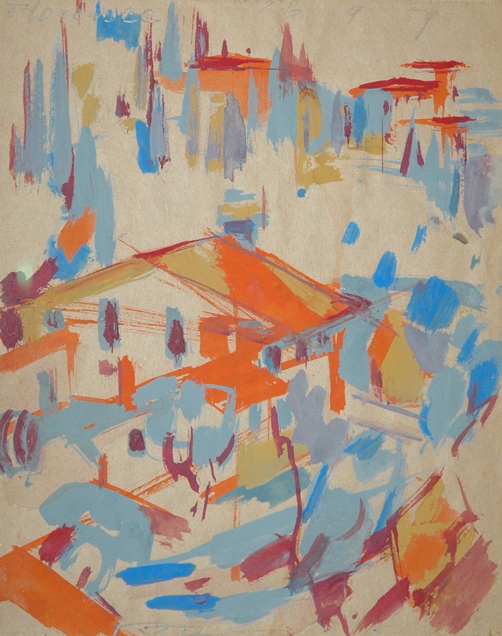 Jordens J.G. | 'Jan' Gerrit Jordens, Florence, aquarel op papier 21,2 x 17,0 cm, gesigneerd linksonder en gedateerd 26 9 59 Jordens J.G. | 'Jan' Gerrit Jordens, Florence, aquarel op papier 21,2 x 17,0 cm, gesigneerd linksonder en gedateerd 26 9 59