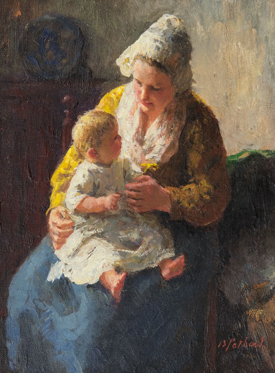 Pothast B.J.C. | 'Bernard' Jean Corneille Pothast, Moeder en kind, olieverf op doek 25,1 x 18,9 cm, gesigneerd rechtsonder Pothast B.J.C. | 'Bernard' Jean Corneille Pothast, Moeder en kind, olieverf op doek 25,1 x 18,9 cm, gesigneerd rechtsonder