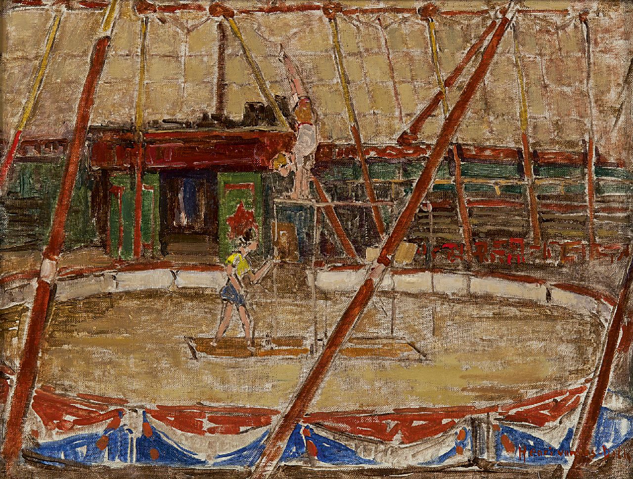 Os-Delhez (Hendrik van Os) H. van | Hendrik 'Henri' van Os-Delhez (Hendrik van Os) | Schilderijen te koop aangeboden | Ochtendtraining in het circus, olieverf op doek 25,0 x 32,8 cm, gesigneerd rechtsonder Os-Delhez (Hendrik van Os) H. van | Hendrik 'Henri' van Os-Delhez (Hendrik van Os) | Schilderijen te koop aangeboden | Ochtendtraining in het circus, olieverf op doek 25,0 x 32,8 cm, gesigneerd rechtsonder