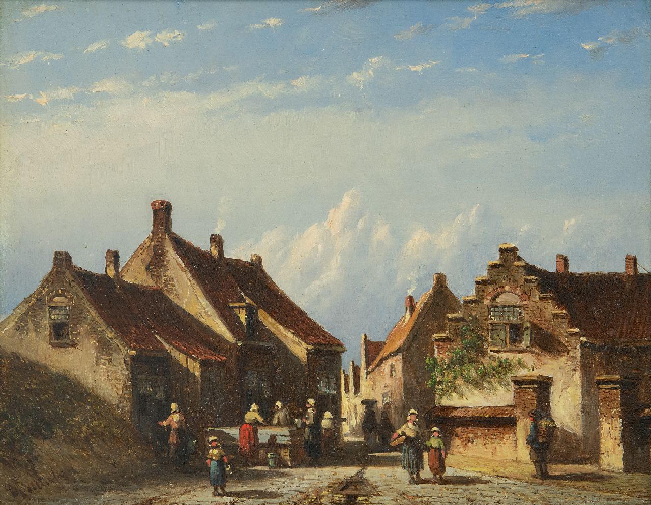 Vertin P.G. | Petrus Gerardus Vertin, Zomers dorpje in de duinen, olieverf op paneel 14,8 x 18,8 cm, gesigneerd linksonder en gedateerd '59 Vertin P.G. | Petrus Gerardus Vertin, Zomers dorpje in de duinen, olieverf op paneel 14,8 x 18,8 cm, gesigneerd linksonder en gedateerd '59