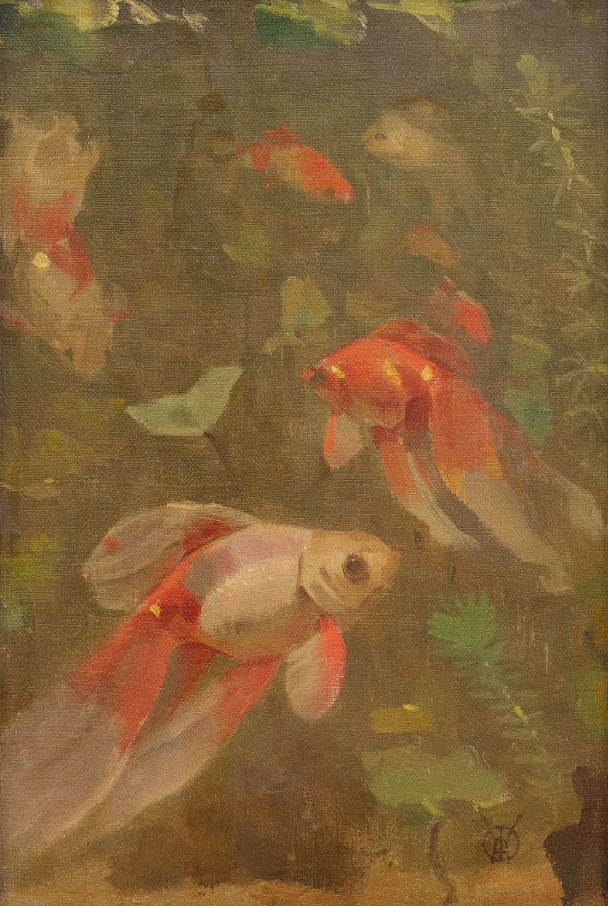 Dijsselhof G.W. | Gerrit Willem Dijsselhof | Schilderijen te koop aangeboden | Sluierstaarten, olieverf op doek op board 24,3 x 16,9 cm, gesigneerd rechtsonder met monogram Dijsselhof G.W. | Gerrit Willem Dijsselhof | Schilderijen te koop aangeboden | Sluierstaarten, olieverf op doek op board 24,3 x 16,9 cm, gesigneerd rechtsonder met monogram