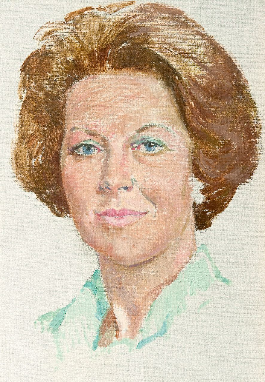 Boer H. de | Hessel de Boer | Schilderijen te koop aangeboden | Portret van koningin Beatrix, olieverf op doek 46,2 x 32,3 cm Boer H. de | Hessel de Boer | Schilderijen te koop aangeboden | Portret van koningin Beatrix, olieverf op doek 46,2 x 32,3 cm