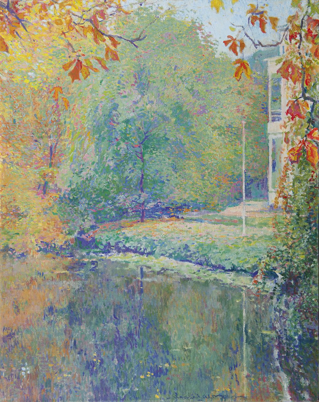 Boer H. de | Hessel de Boer, Aan de Mauritskade, Den Haag, olieverf op doek 74,0 x 58,9 cm, gesigneerd rechts van het midden. Boer H. de | Hessel de Boer, Aan de Mauritskade, Den Haag, olieverf op doek 74,0 x 58,9 cm, gesigneerd rechts van het midden.