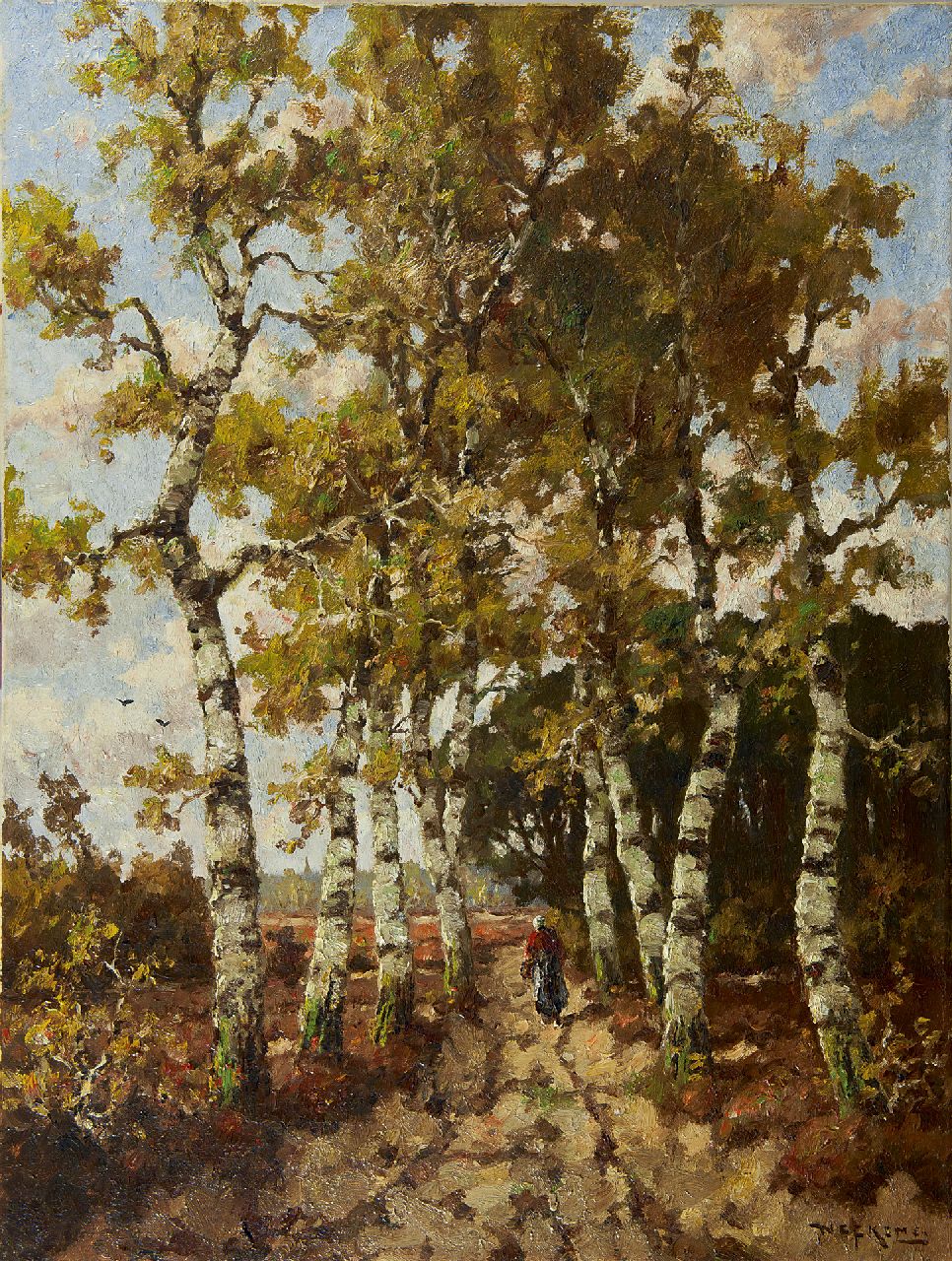 Nefkens M.J. | Martinus Jacobus Nefkens | Schilderijen te koop aangeboden | Berkenlaantje, olieverf op doek 80,2 x 60,5 cm, gesigneerd rechtsonder en zonder lijst Nefkens M.J. | Martinus Jacobus Nefkens | Schilderijen te koop aangeboden | Berkenlaantje, olieverf op doek 80,2 x 60,5 cm, gesigneerd rechtsonder en zonder lijst