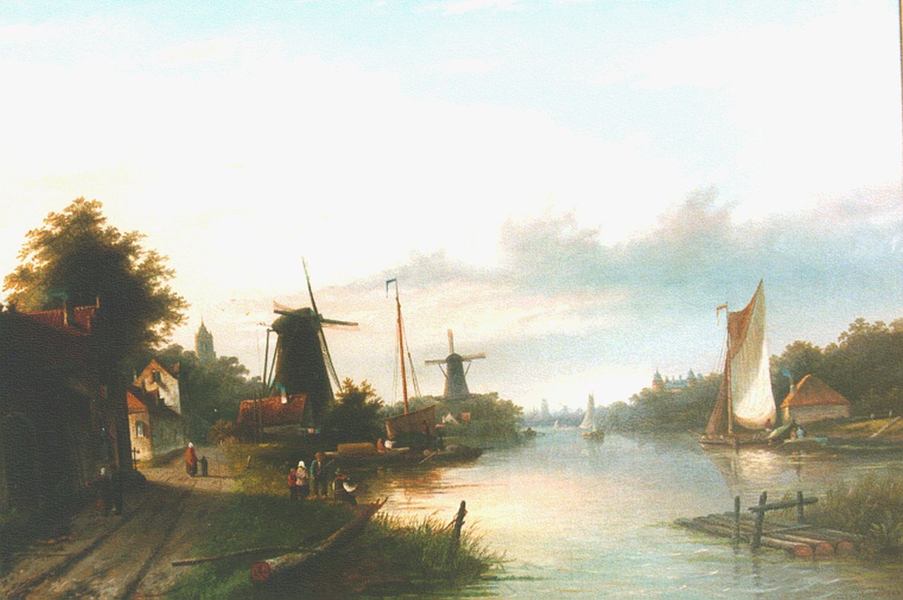 Spohler J.J.C. | Jacob Jan Coenraad Spohler, Zomers rivierlandschap, olieverf op doek 64,5 x 92,0 cm, gesigneerd rechtsonder Spohler J.J.C. | Jacob Jan Coenraad Spohler, Zomers rivierlandschap, olieverf op doek 64,5 x 92,0 cm, gesigneerd rechtsonder