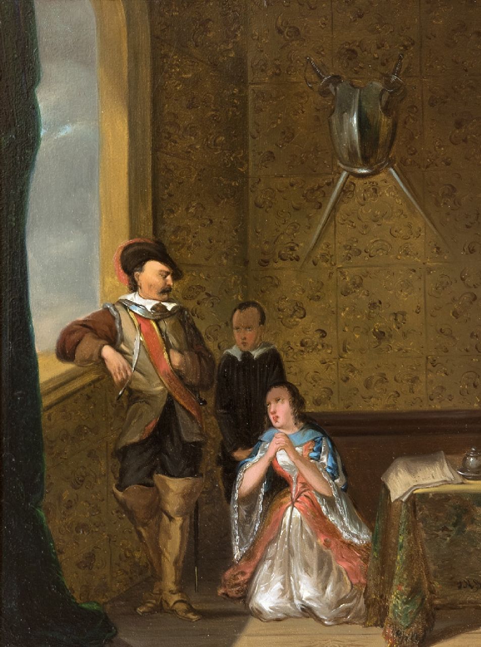 Bogman J.M.  | Johannes Mattheus Bogman | Schilderijen te koop aangeboden | De smeekbede, olieverf op paneel 24,5 x 19,0 cm, gesigneerd rechtsonder en gedateerd '58