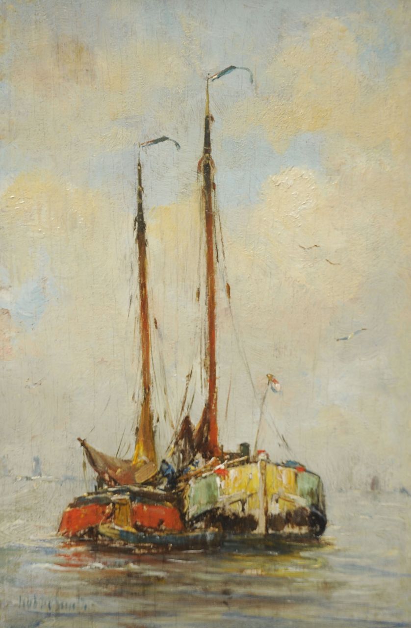 Smith H. | Hobbe Smith, Twee schepen, olieverf op paneel 20,8 x 14,1 cm, gesigneerd linksonder Smith H. | Hobbe Smith, Twee schepen, olieverf op paneel 20,8 x 14,1 cm, gesigneerd linksonder