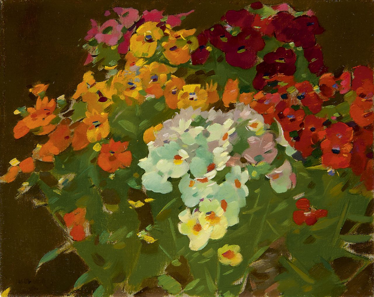 Verdonk F.W.  | Frederik Willem 'Frits' Verdonk, Bloemenweelde, olieverf op doek 24,4 x 30,3 cm, gesigneerd linksonder