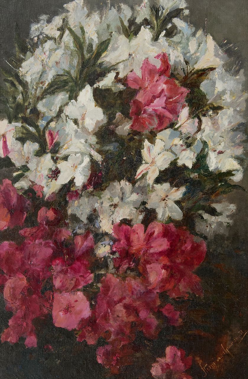 Carel Nicolaas Storm van 's-Gravesande | Azalea's, olieverf op doek, 50,0 x 33,0 cm, gesigneerd r.o. en te dateren 1874