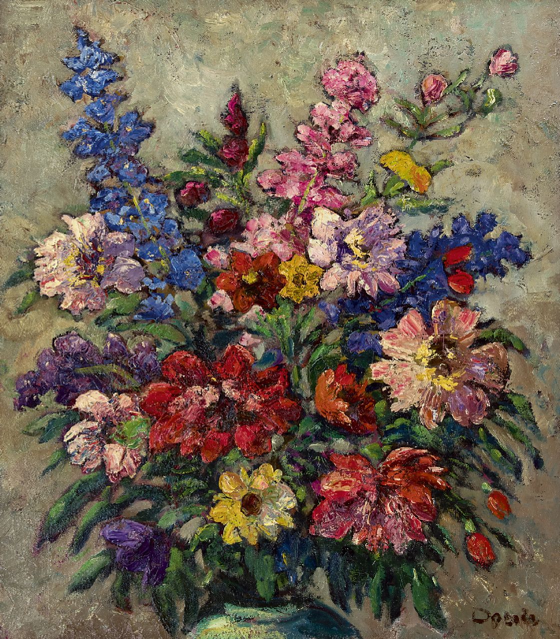 Doeser J.J.  | 'Jacobus' Johannes Doeser, Bloemstilleven, olieverf op doek 85,0 x 76,0 cm, gesigneerd rechtsonder