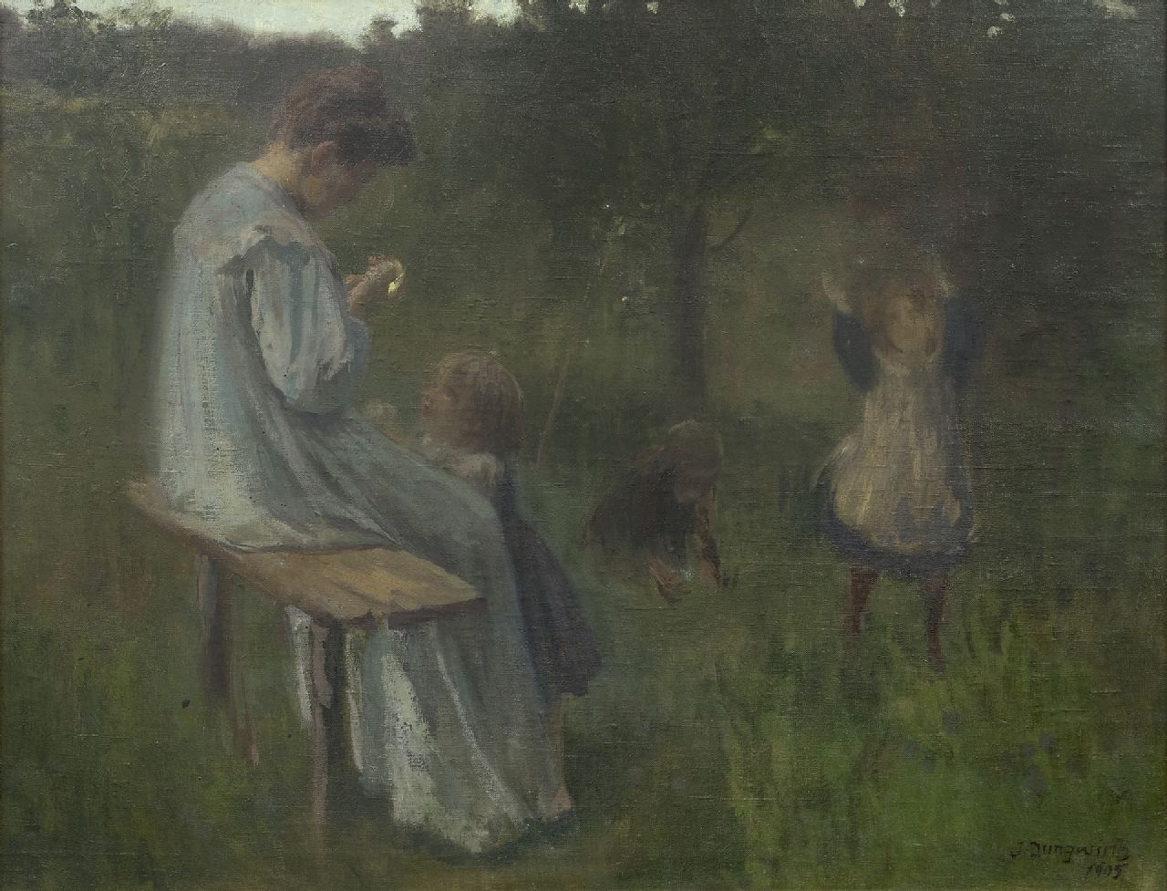 Jungwirth J. | Joseph Jungwirth, Moeder met spelende kinderen, olieverf op doek 62,8 x 79,4 cm, gesigneerd rechtsonder en gedateerd 1905 Jungwirth J. | Joseph Jungwirth, Moeder met spelende kinderen, olieverf op doek 62,8 x 79,4 cm, gesigneerd rechtsonder en gedateerd 1905