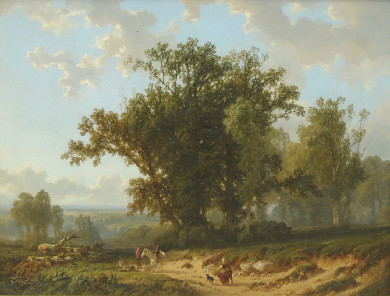 Bylandt A.E.A. van | Alfred Edouard Agenor van Bylandt, Boerenvolk bij oude eiken, olieverf op doek 131,4 x 172,0 cm, gesigneerd rechtsonder Bylandt A.E.A. van | Alfred Edouard Agenor van Bylandt, Boerenvolk bij oude eiken, olieverf op doek 131,4 x 172,0 cm, gesigneerd rechtsonder