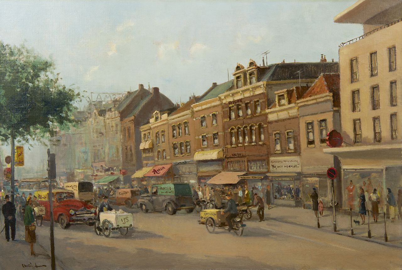 Diggelen C.A.V. van | Cor van Diggelen | Schilderijen te koop aangeboden | Gezicht op Vreedenburg te Utrecht met rechts C&A, olieverf op doek 60,4 x 90,0 cm, gesigneerd linksonder en zonder lijst Diggelen C.A.V. van | Cor van Diggelen | Schilderijen te koop aangeboden | Gezicht op Vreedenburg te Utrecht met rechts C&A, olieverf op doek 60,4 x 90,0 cm, gesigneerd linksonder en zonder lijst