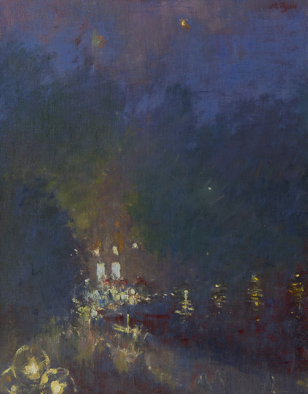 Michael Ryan | Twilight Leidseplein, Amsterdam, olieverf op doek, 90,0 x 70,2 cm, gesigneerd r.b. en te dateren 1984, zonder lijst Michael Ryan | Twilight Leidseplein, Amsterdam, olieverf op doek, 90,0 x 70,2 cm, gesigneerd r.b. en te dateren 1984, zonder lijst
