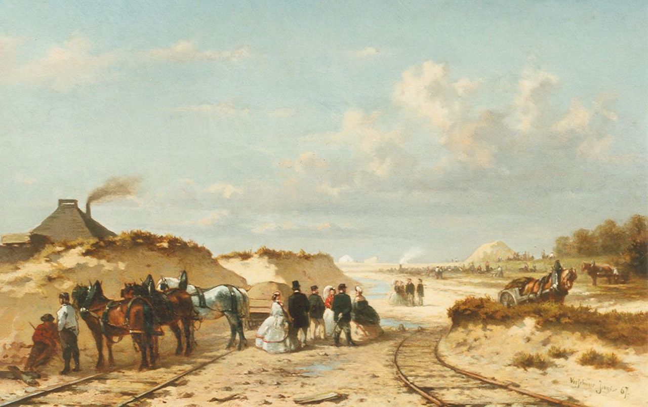 Verschuur jr. W. | Wouter Verschuur jr., Duinafgraving bij aanleg Noordzeekanaal, olieverf op paneel 23,0 x 36,0 cm, gesigneerd rechtsonder en gedateerd '67 Verschuur jr. W. | Wouter Verschuur jr., Duinafgraving bij aanleg Noordzeekanaal, olieverf op paneel 23,0 x 36,0 cm, gesigneerd rechtsonder en gedateerd '67