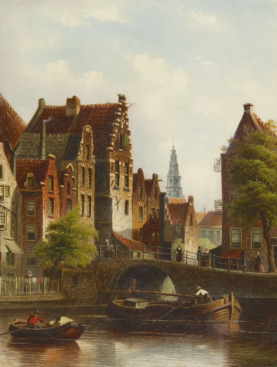Spohler J.F. | Johannes Franciscus Spohler, Gezicht op de Grimnessesluis, Amsterdam, olieverf op doek 44,2 x 35,3 cm, gesigneerd rechtsonder Spohler J.F. | Johannes Franciscus Spohler, Gezicht op de Grimnessesluis, Amsterdam, olieverf op doek 44,2 x 35,3 cm, gesigneerd rechtsonder