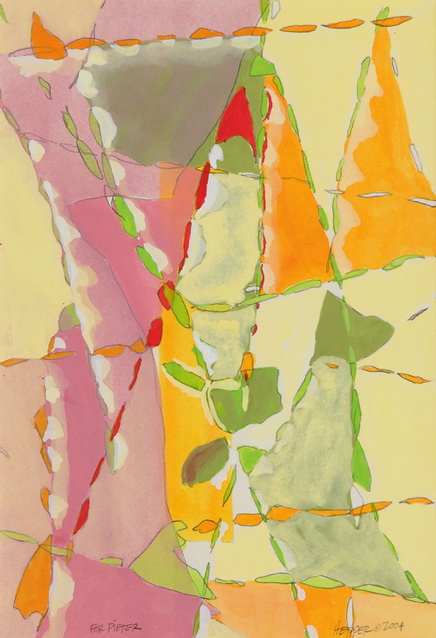 Carol Hepper | Untitled, potlood en aquarel op papier, 31,5 x 23,0 cm, gesigneerd r.o. en gedateerd 2004
