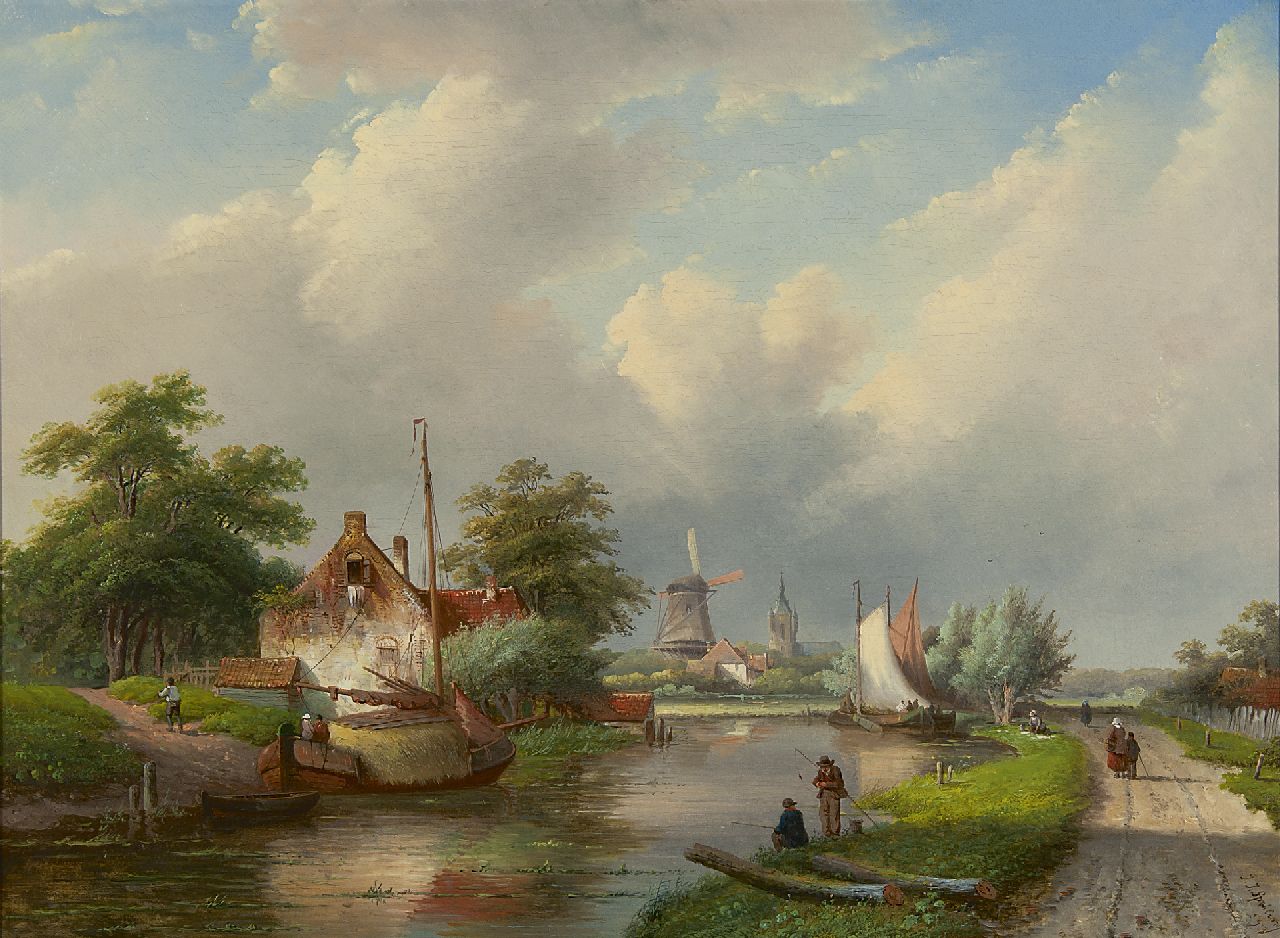 Spohler J.J. | Jan Jacob Spohler, Riviergezicht in de zomer, olieverf op doek 59,3 x 80,3 cm, gesigneerd rechtsonder en gedateerd '59 Spohler J.J. | Jan Jacob Spohler, Riviergezicht in de zomer, olieverf op doek 59,3 x 80,3 cm, gesigneerd rechtsonder en gedateerd '59