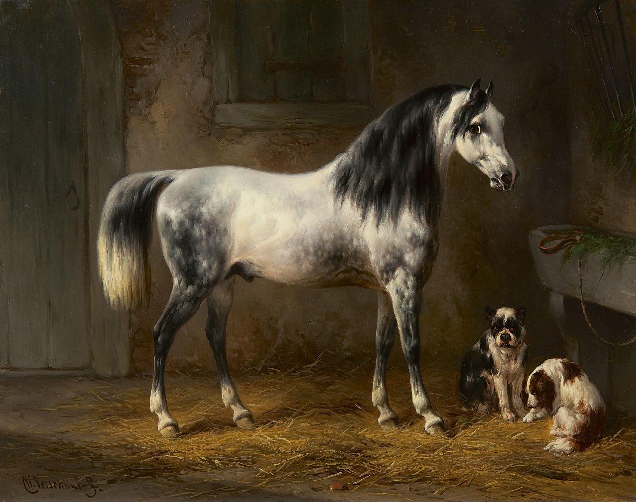 Verschuur W. | Wouterus Verschuur, Echte vrienden, olieverf op paneel 24,4 x 31,1 cm, gesigneerd linksonder Verschuur W. | Wouterus Verschuur, Echte vrienden, olieverf op paneel 24,4 x 31,1 cm, gesigneerd linksonder