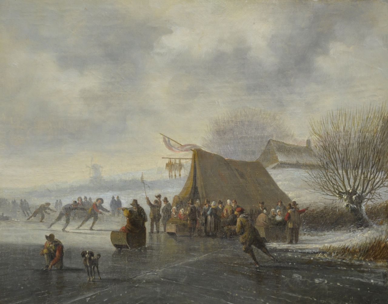 Stok J. van der | Jacobus van der Stok, De schaatswedstrijd, olieverf op doek 27,0 x 34,0 cm, gesigneerd rechtsonder Stok J. van der | Jacobus van der Stok, De schaatswedstrijd, olieverf op doek 27,0 x 34,0 cm, gesigneerd rechtsonder