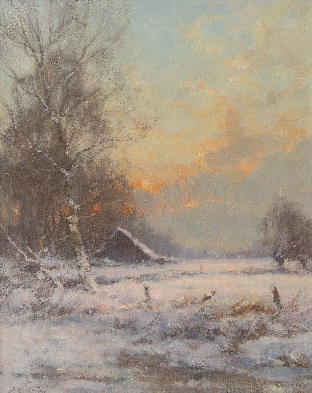 Holtrup J. | Jan Holtrup | Schilderijen te koop aangeboden | Sneeuwlandschap, olieverf op doek 50,3 x 40,3 cm, gesigneerd linksonder Holtrup J. | Jan Holtrup | Schilderijen te koop aangeboden | Sneeuwlandschap, olieverf op doek 50,3 x 40,3 cm, gesigneerd linksonder