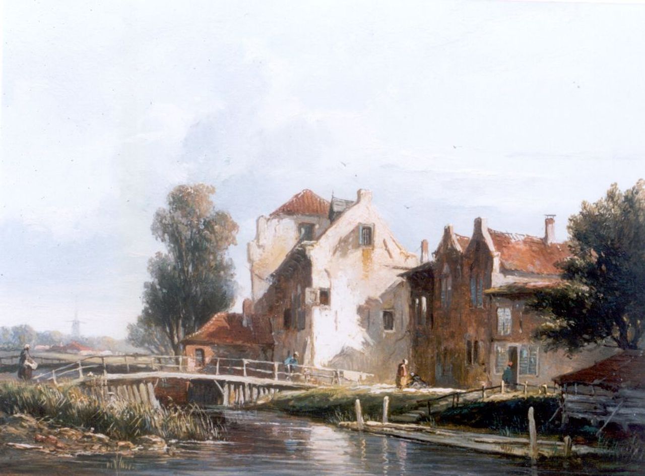 Eversen A. | Adrianus Eversen, Huizen aan de dorpsrand, olieverf op paneel 21,3 x 28,2 cm Eversen A. | Adrianus Eversen, Huizen aan de dorpsrand, olieverf op paneel 21,3 x 28,2 cm