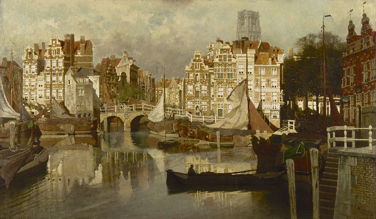 Klinkenberg J.C.K. | Johannes Christiaan Karel Klinkenberg, Gezicht op de Blaak, Rotterdam, olieverf op doek 82,7 x 143,6 cm, gesigneerd rechtsonder Klinkenberg J.C.K. | Johannes Christiaan Karel Klinkenberg, Gezicht op de Blaak, Rotterdam, olieverf op doek 82,7 x 143,6 cm, gesigneerd rechtsonder
