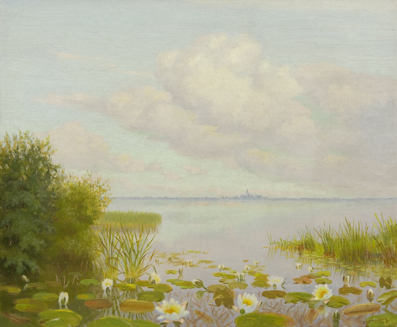 Smorenberg D. | Dirk Smorenberg, Waterlelies in de Loosdrechtse Plassen, olieverf op doek 49,0 x 60,0 cm, gesigneerd rechtsonder Smorenberg D. | Dirk Smorenberg, Waterlelies in de Loosdrechtse Plassen, olieverf op doek 49,0 x 60,0 cm, gesigneerd rechtsonder