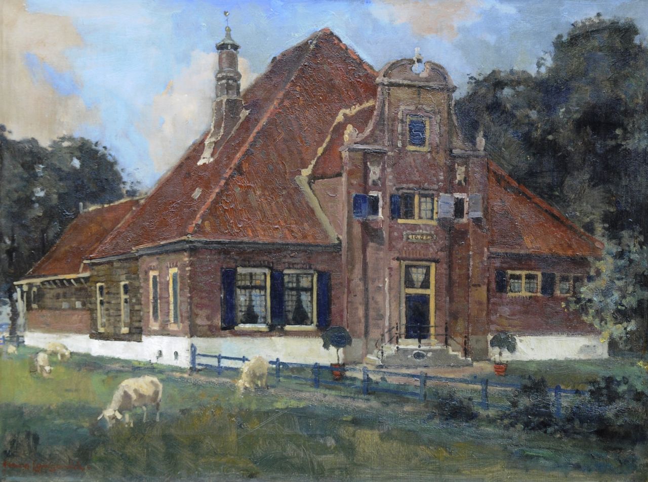 Langeveld F.A.  | Franciscus Arnoldus 'Frans' Langeveld, Boerderij De Eenhoorn, Middenbeemster, olieverf op doek 60,0 x 80,2 cm, gesigneerd linksonder en zonder lijst