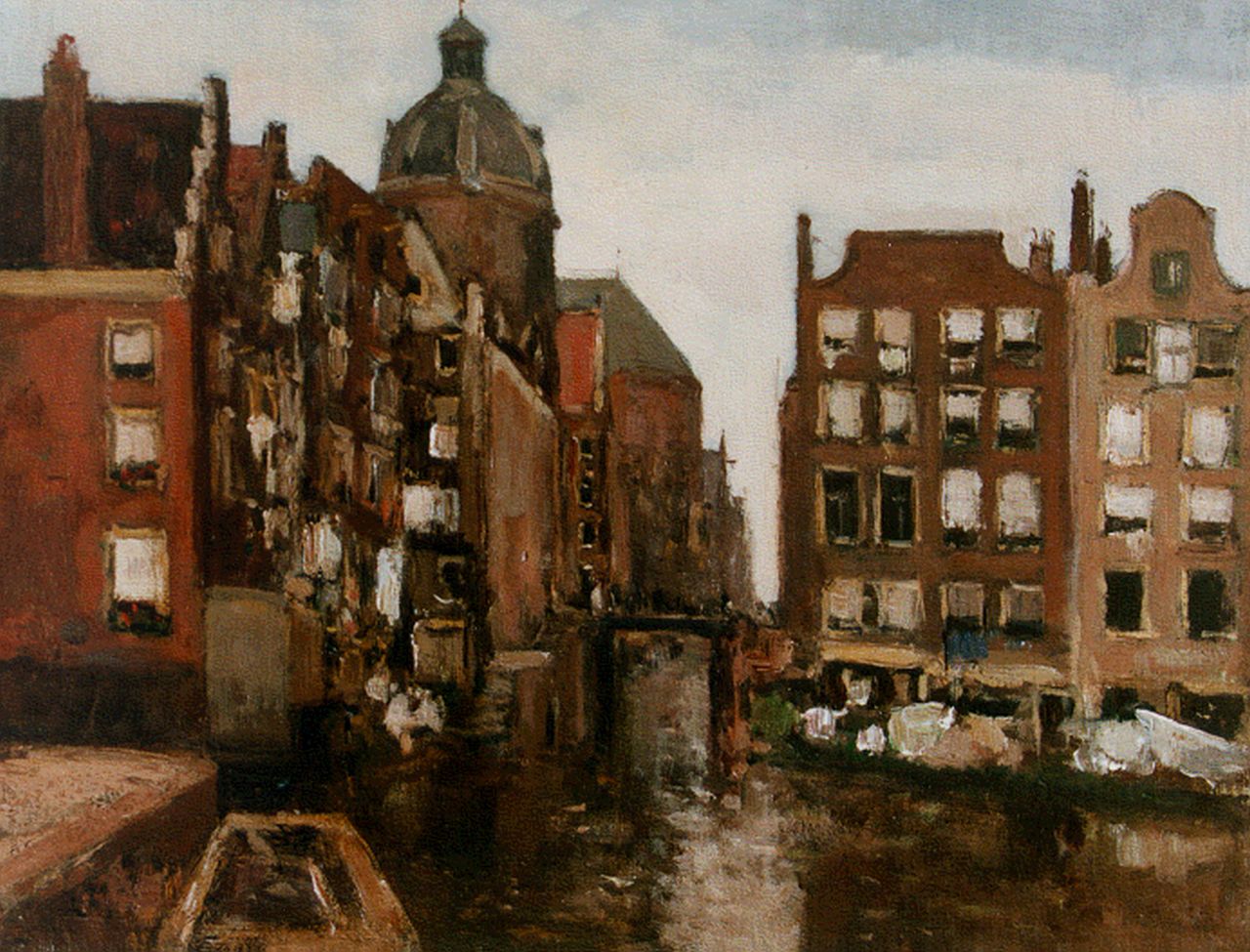 Mackenzie M.H.  | Marie Henri Mackenzie, Het Kolkje, Amsterdam, olieverf op doek op paneel 28,1 x 36,3 cm, gesigneerd rechtsonder