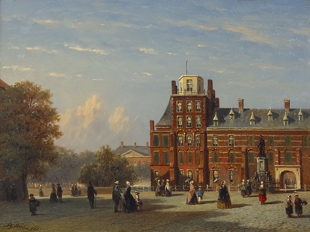 Vertin P.G. | Petrus Gerardus Vertin | Schilderijen te koop aangeboden | Gezicht op het Buitenhof in Den Haag, gezien naar het Stadhouderlijk Kwartier, olieverf op paneel 18,6 x 25,2 cm, gesigneerd linksonder en gedateerd '62 Vertin P.G. | Petrus Gerardus Vertin | Schilderijen te koop aangeboden | Gezicht op het Buitenhof in Den Haag, gezien naar het Stadhouderlijk Kwartier, olieverf op paneel 18,6 x 25,2 cm, gesigneerd linksonder en gedateerd '62