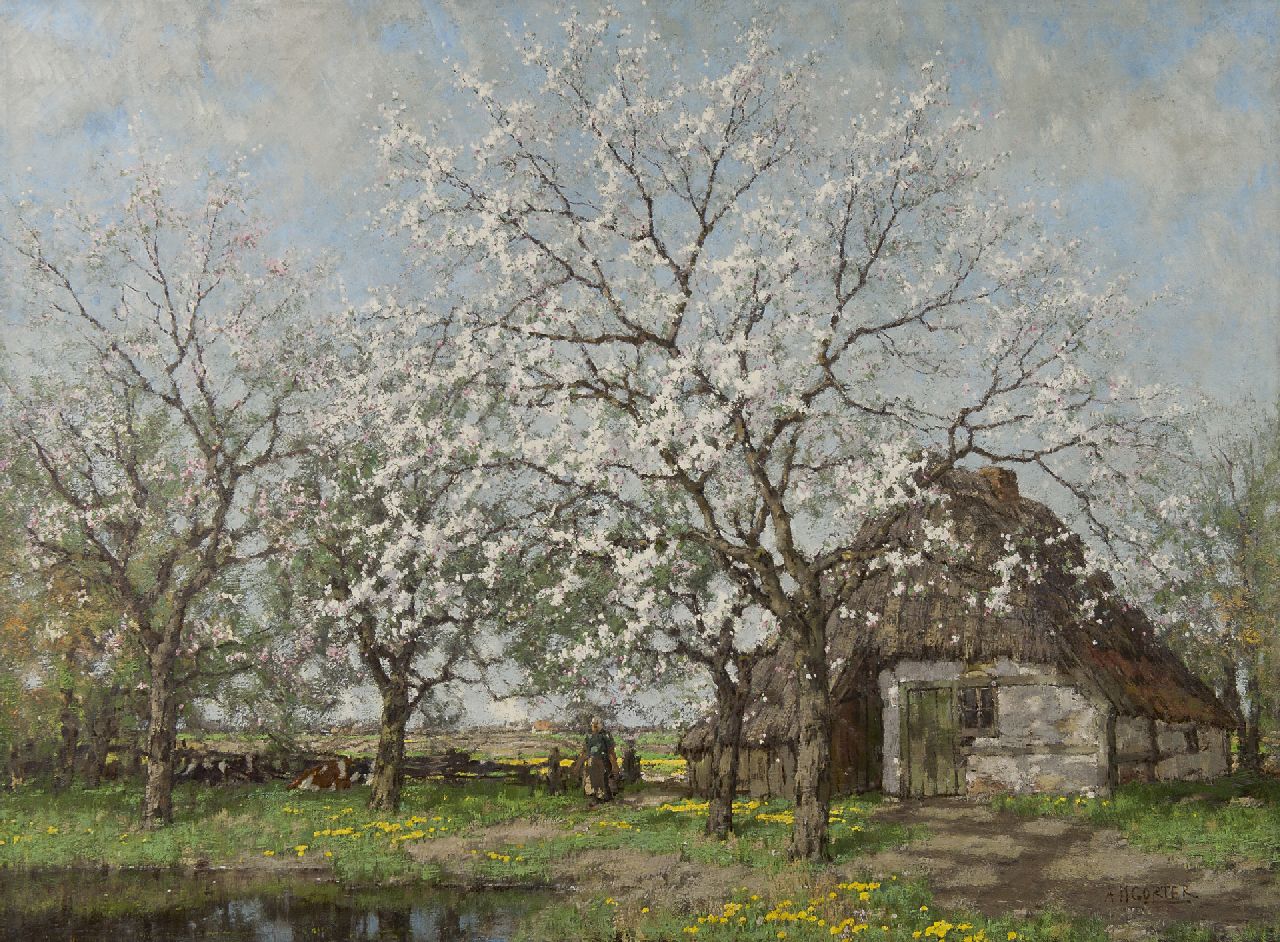 Gorter A.M.  | 'Arnold' Marc Gorter, Appel- en perenbloesem, olieverf op doek 100,5 x 135,0 cm, gesigneerd rechtsonder en te dateren ca. 1915