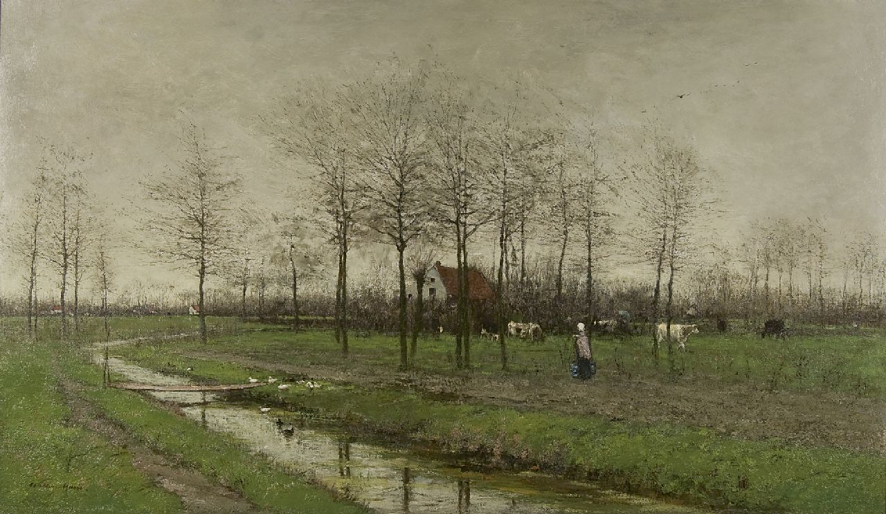 Maris W. | Willem Maris, Vroeg in 't voorjaar, olieverf op doek 66,0 x 111,2 cm, gesigneerd linksonder en te dateren ca. 1875 Maris W. | Willem Maris, Vroeg in 't voorjaar, olieverf op doek 66,0 x 111,2 cm, gesigneerd linksonder en te dateren ca. 1875