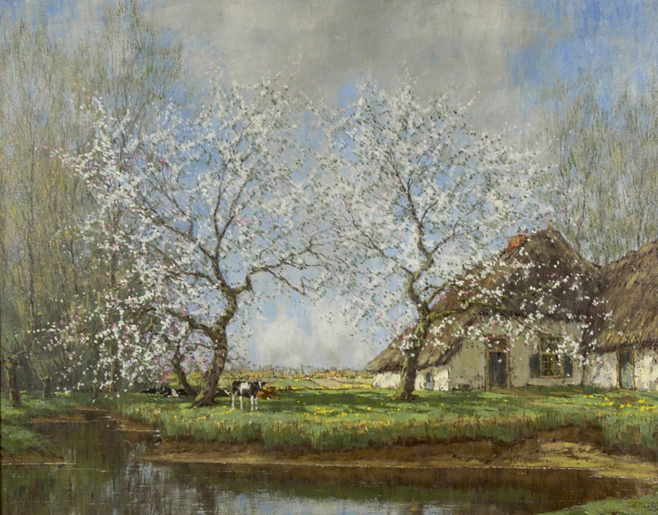 Gorter A.M. | 'Arnold' Marc Gorter, Voorjaarsmorgen, olieverf op doek 62,2 x 79,3 cm, gesigneerd rechtsonder Gorter A.M. | 'Arnold' Marc Gorter, Voorjaarsmorgen, olieverf op doek 62,2 x 79,3 cm, gesigneerd rechtsonder