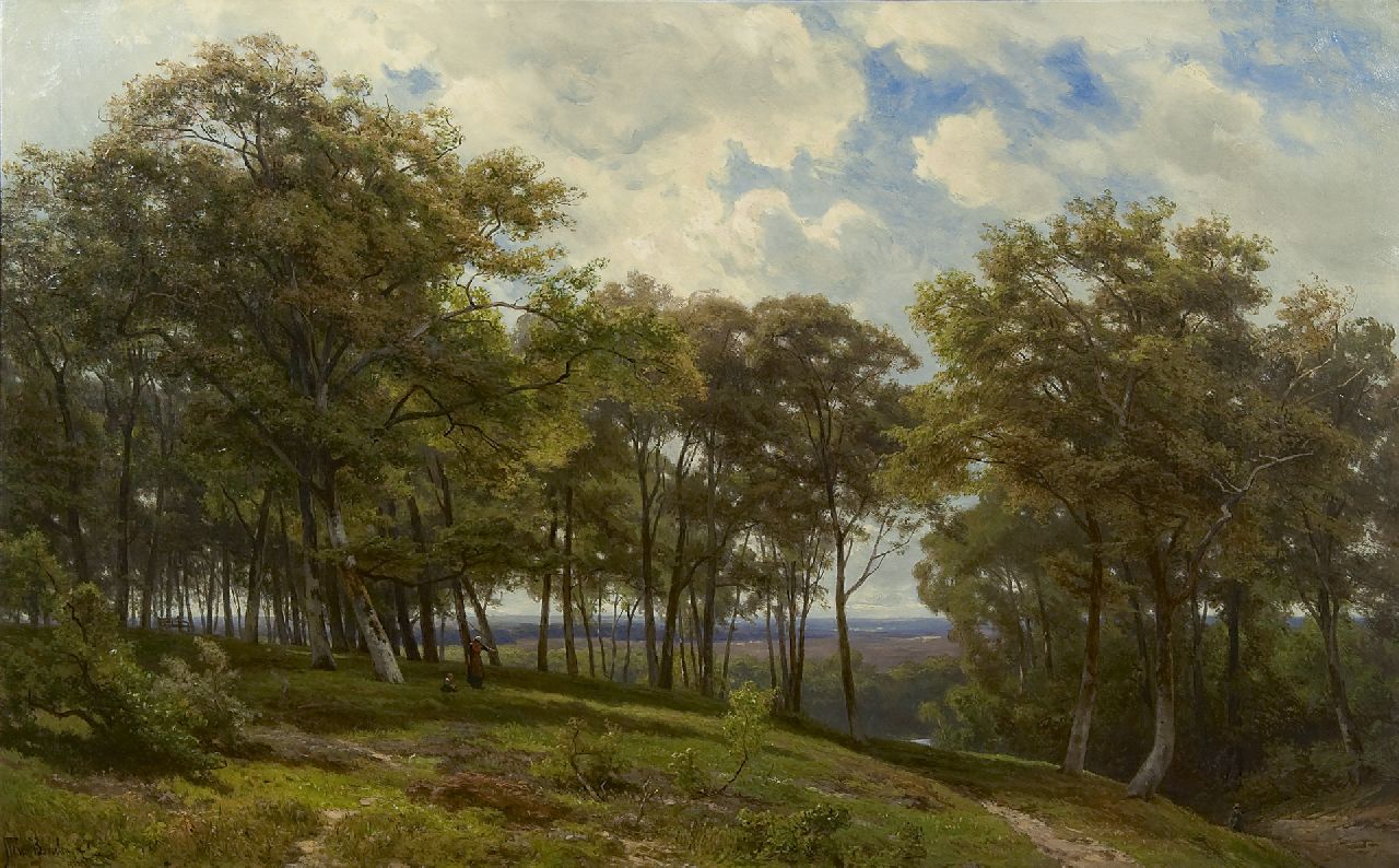 Borselen J.W. van | Jan Willem van Borselen, Landschap nabij Apeldoorn, olieverf op doek 66,2 x 106,4 cm, gesigneerd linksonder en gedateerd 1882
