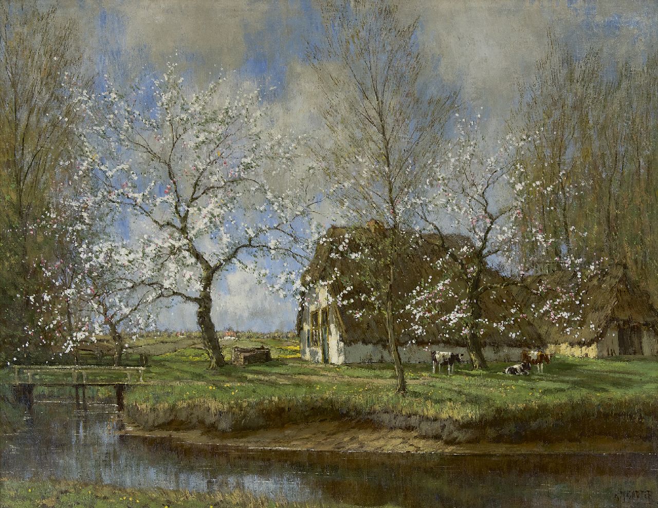 Gorter A.M. | 'Arnold' Marc Gorter, Voorjaarslandschap, olieverf op doek 71,9 x 91,8 cm, gesigneerd rechtsonder Gorter A.M. | 'Arnold' Marc Gorter, Voorjaarslandschap, olieverf op doek 71,9 x 91,8 cm, gesigneerd rechtsonder