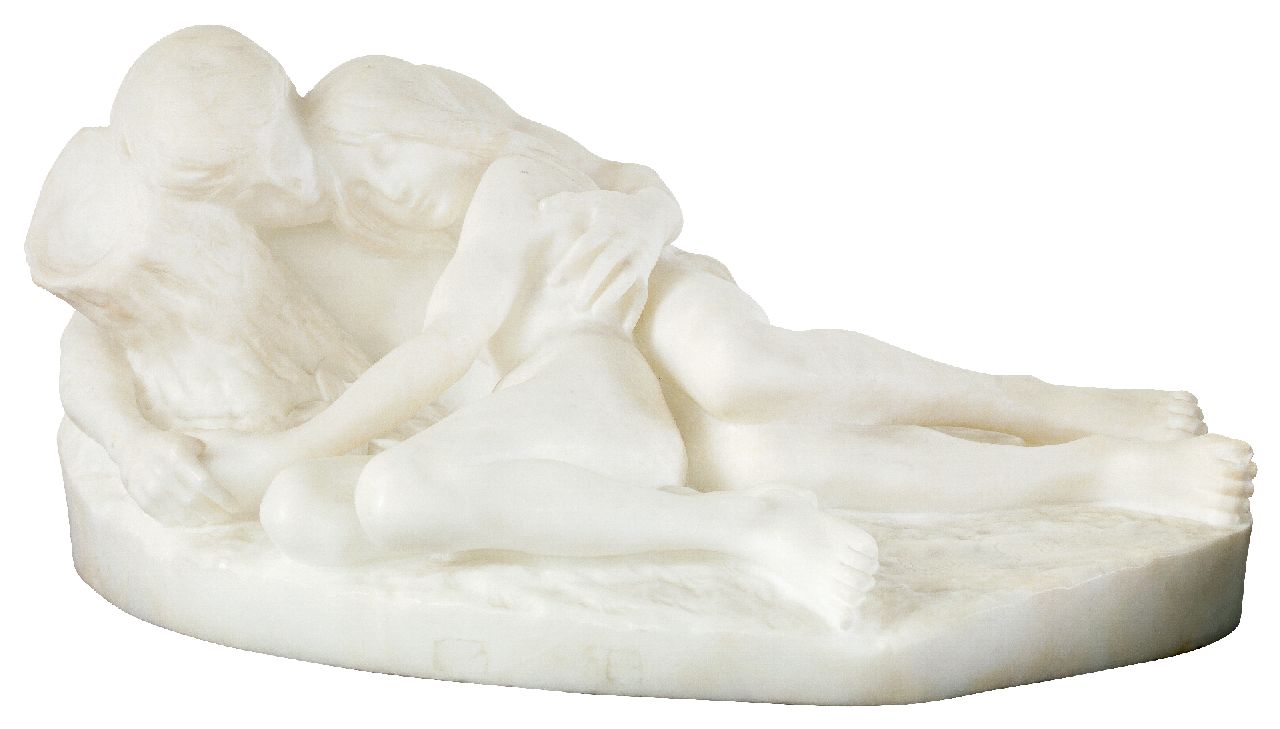 Sinding S.A.  | Stephan Abel Sinding, Liefdespaar, marmer 56,0 x 33,0 cm, gesigneerd op de basis