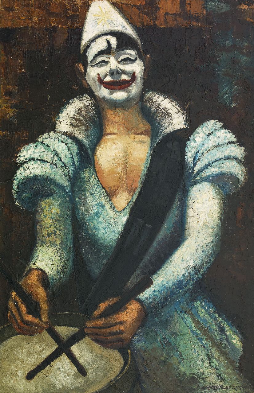 Wiegman M.J.M. | Mattheus Johannes Marie 'Matthieu' Wiegman, Pierrot, olieverf op doek 91,8 x 61,3 cm, gesigneerd rechtsonder en te dateren ca. 1929 Wiegman M.J.M. | Mattheus Johannes Marie 'Matthieu' Wiegman, Pierrot, olieverf op doek 91,8 x 61,3 cm, gesigneerd rechtsonder en te dateren ca. 1929