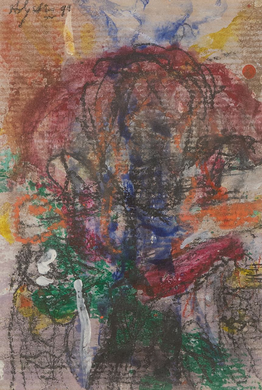 Snijders A.C. | Adrianus Cornelis 'Ad' Snijders | Aquarellen en tekeningen te koop aangeboden | Zonder titel, gemengde techniek op papier 14,7 x 10,2 cm, gesigneerd linksboven en gedateerd '90 Snijders A.C. | Adrianus Cornelis 'Ad' Snijders | Aquarellen en tekeningen te koop aangeboden | Zonder titel, gemengde techniek op papier 14,7 x 10,2 cm, gesigneerd linksboven en gedateerd '90