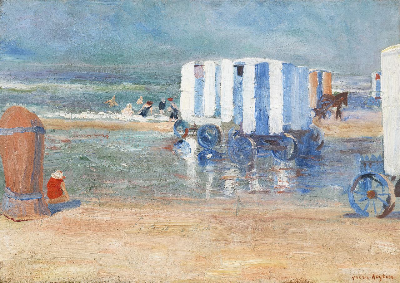 Kuijten H.J. | Henricus Johannes 'Harrie' Kuijten, Strand met koetsjes, olieverf op doek 38,4 x 54,6 cm, gesigneerd rechtsonder en te dateren 1917 Kuijten H.J. | Henricus Johannes 'Harrie' Kuijten, Strand met koetsjes, olieverf op doek 38,4 x 54,6 cm, gesigneerd rechtsonder en te dateren 1917