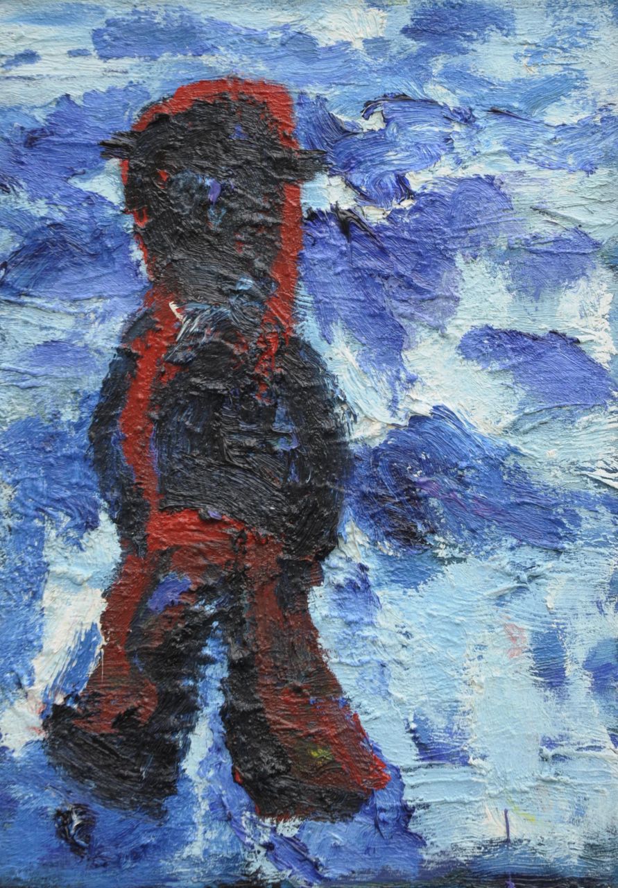 Benner G. | Gerrit Benner, Figuur aan zee, olieverf op doek 70,0 x 50,0 cm, gesigneerd verso Benner G. | Gerrit Benner, Figuur aan zee, olieverf op doek 70,0 x 50,0 cm, gesigneerd verso