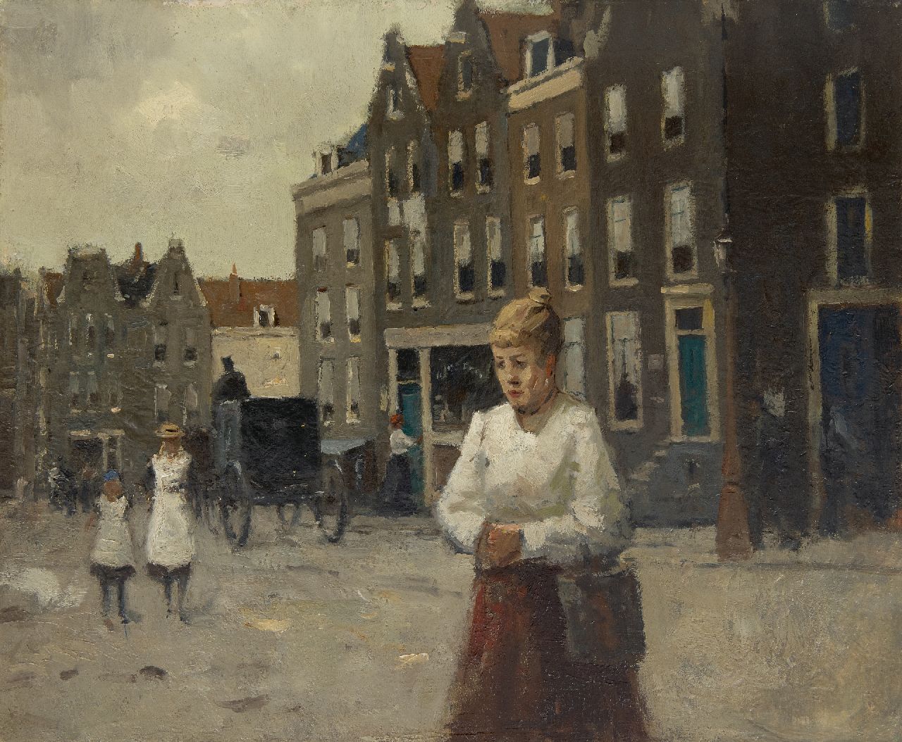 Ligtelijn E.J. | Evert Jan Ligtelijn | Schilderijen te koop aangeboden | Stadsgezicht in Haarlem, olieverf op doek 51,1 x 60,4 cm Ligtelijn E.J. | Evert Jan Ligtelijn | Schilderijen te koop aangeboden | Stadsgezicht in Haarlem, olieverf op doek 51,1 x 60,4 cm