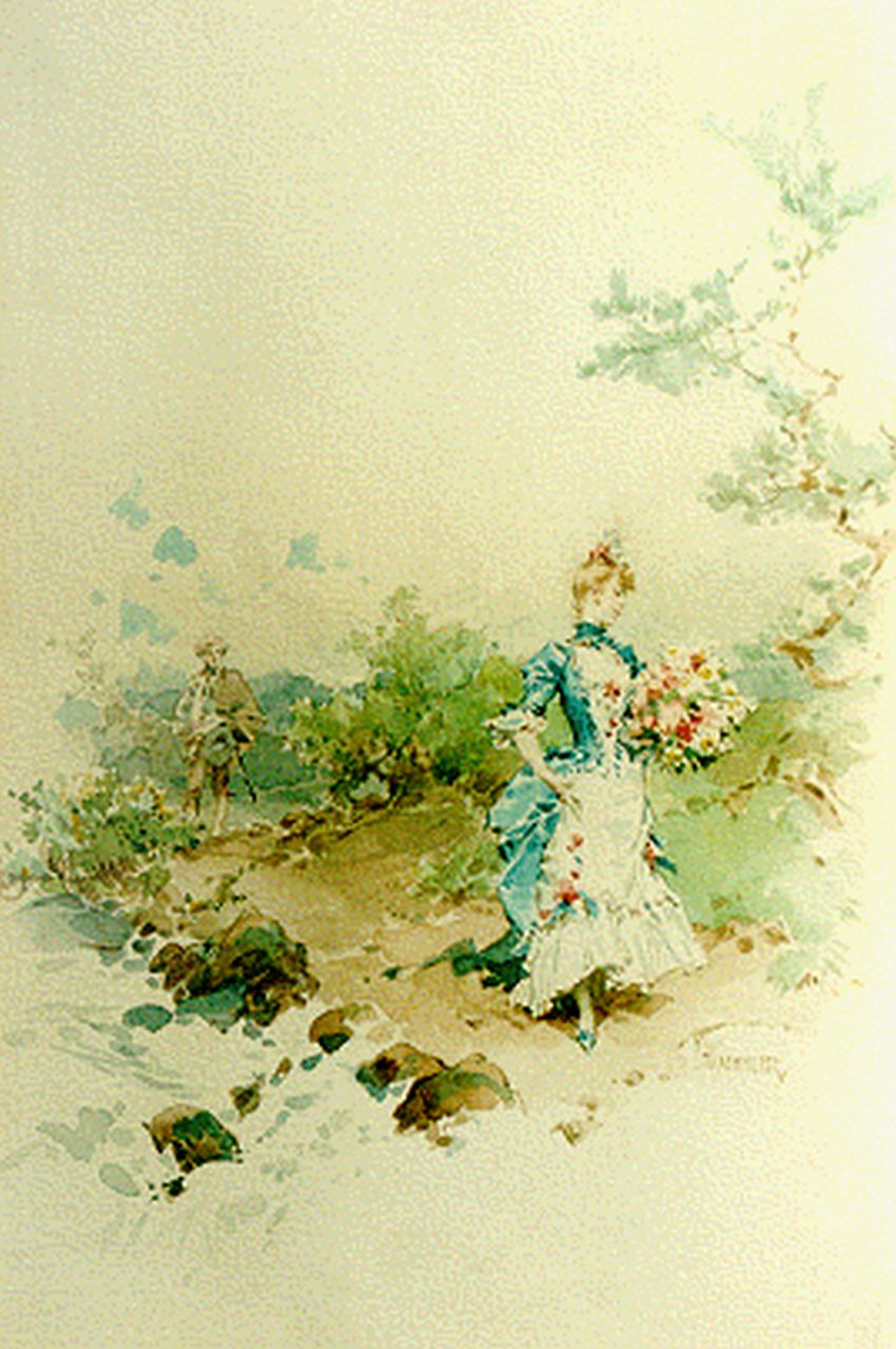 Kaemmerer F.H. | Frederik Hendrik Kaemmerer, De aanbidder, aquarel op papier 33,0 x 22,8 cm, gesigneerd rechtsonder Kaemmerer F.H. | Frederik Hendrik Kaemmerer, De aanbidder, aquarel op papier 33,0 x 22,8 cm, gesigneerd rechtsonder