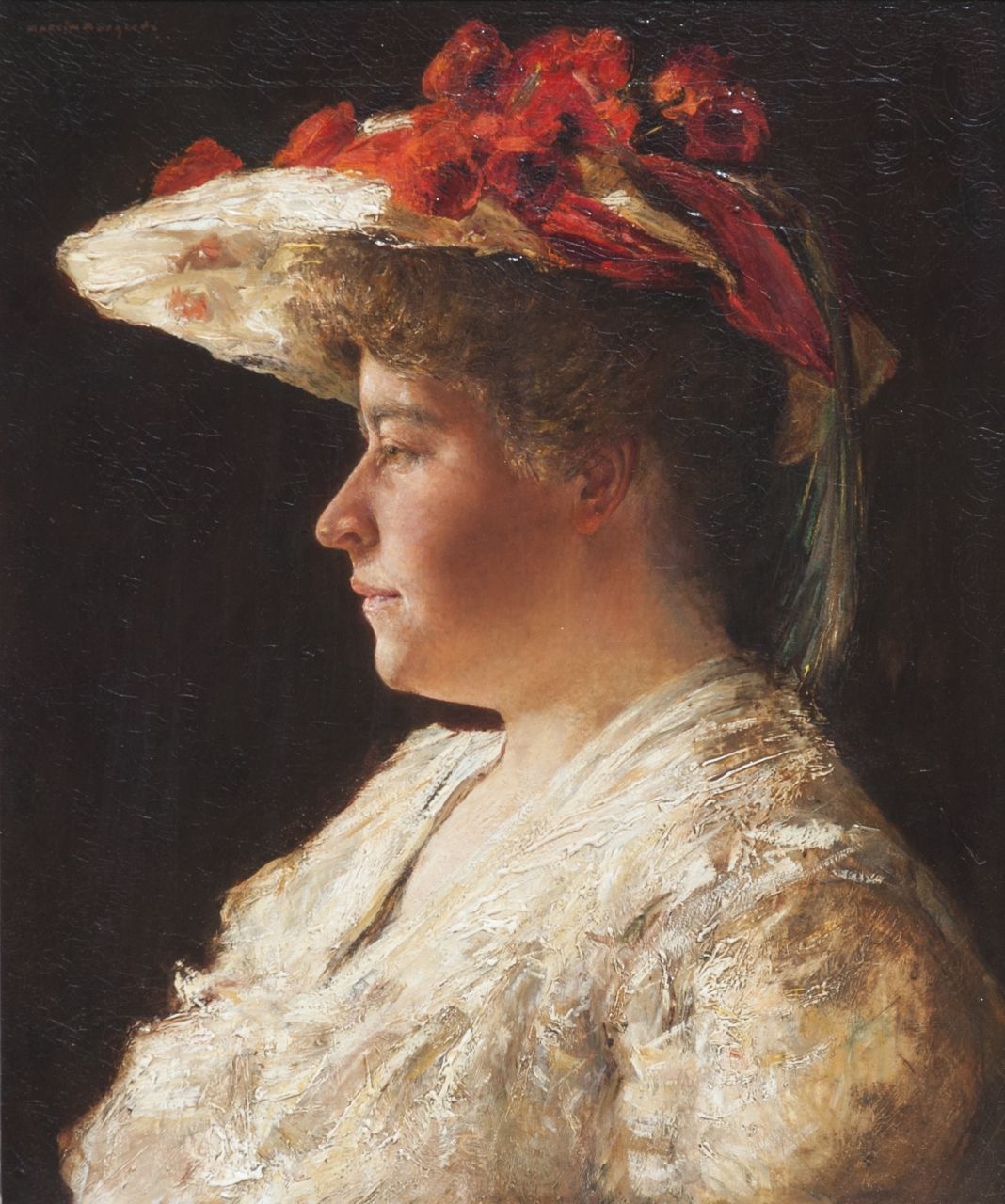 Borgord M. | Martin Borgord, Portret van mevrouw A. Singer-Brugh, olieverf op doek 55,2 x 46,0 cm, gesigneerd linksboven Borgord M. | Martin Borgord, Portret van mevrouw A. Singer-Brugh, olieverf op doek 55,2 x 46,0 cm, gesigneerd linksboven